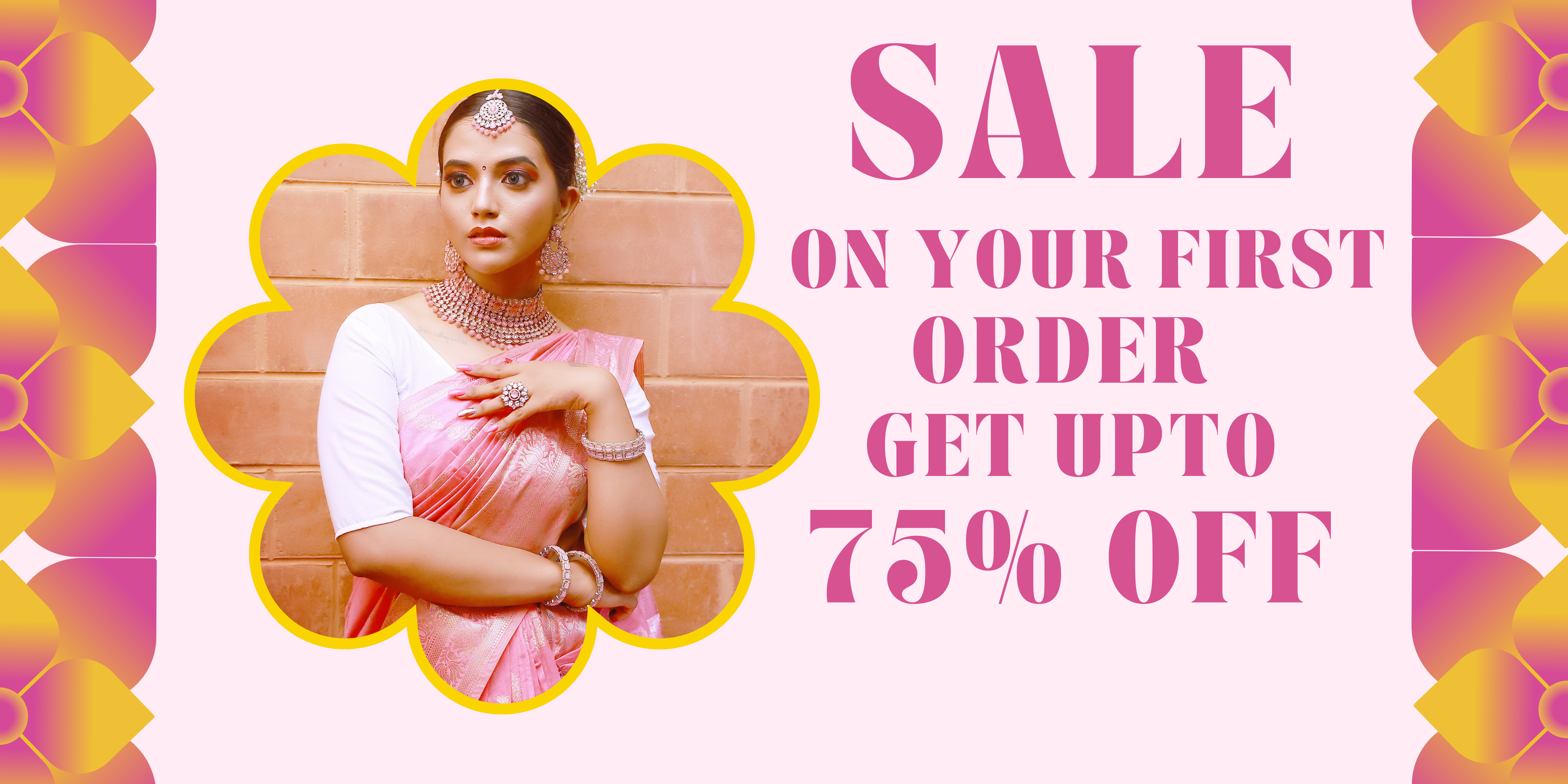 Pink and Yellow Colorful Lohri Fashion Sale Banner